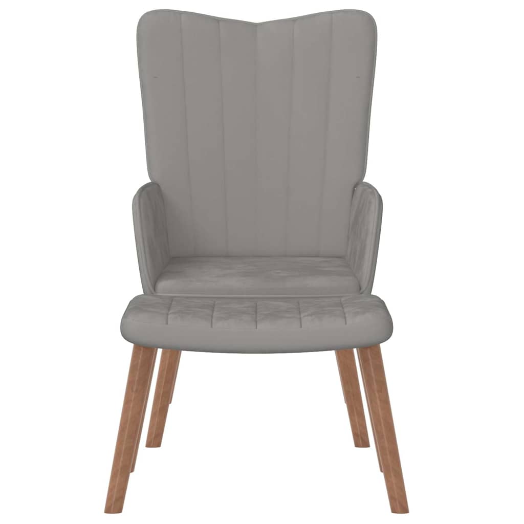 vidaXL Recliner velvet light grey