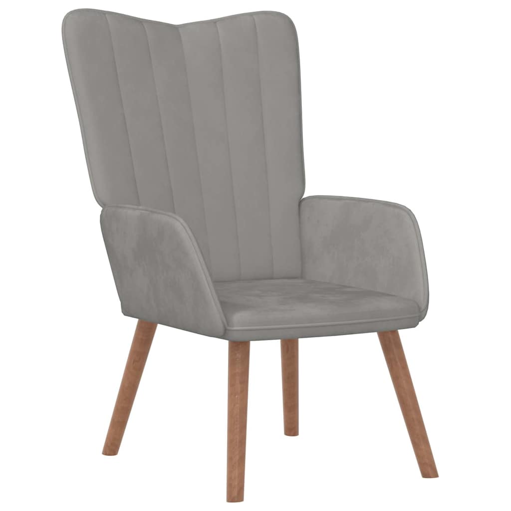 vidaXL Recliner velvet light grey
