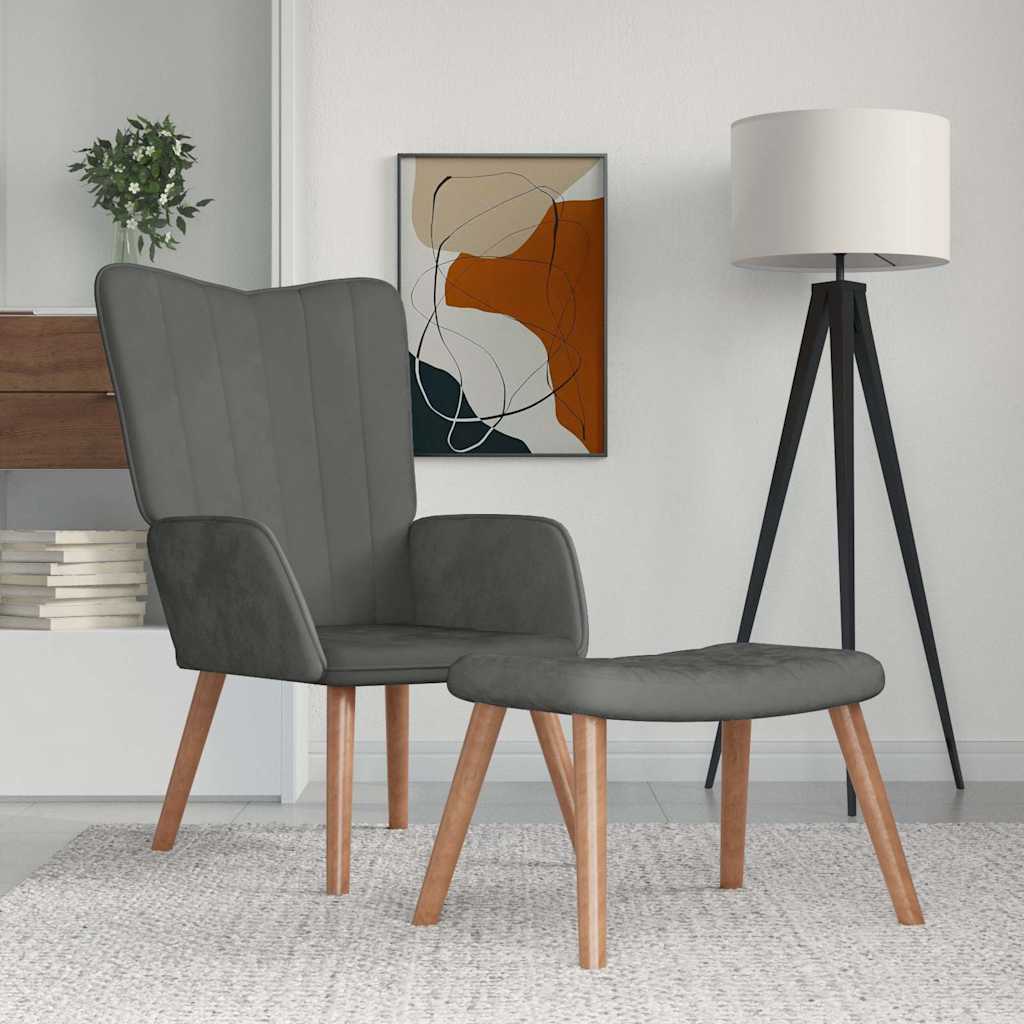 vidaXL Recliner velvet light grey