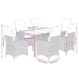 vidaXL 3-delige Bistroset met kussens poly rattan en acaciahout zwart