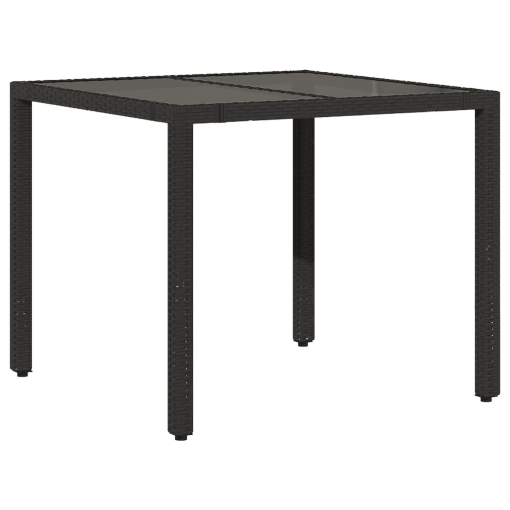 vidaXL 3-delige Bistroset met kussens poly rattan zwart