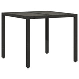vidaXL 3-delige Bistroset met kussens poly rattan zwart