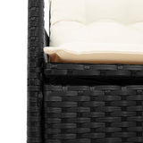 vidaXL 7-delige Tuinset met kussens poly rattan zwart