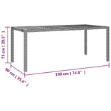 vidaXL 3-delige Bistroset met kussens poly rattan grijs