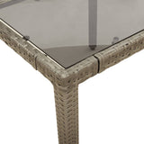 vidaXL 3-delige Bistroset met kussens poly rattan grijs