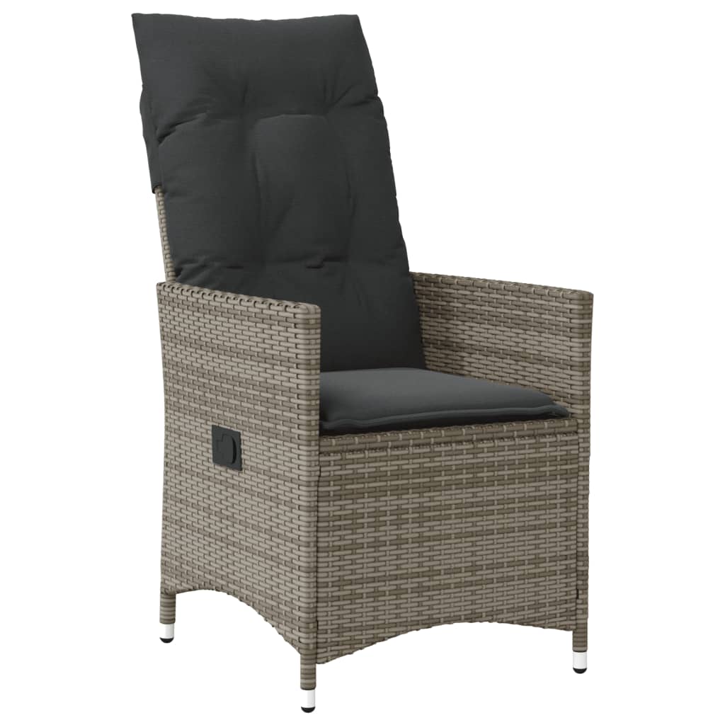 vidaXL 7-delige Tuinset met kussens poly rattan grijs
