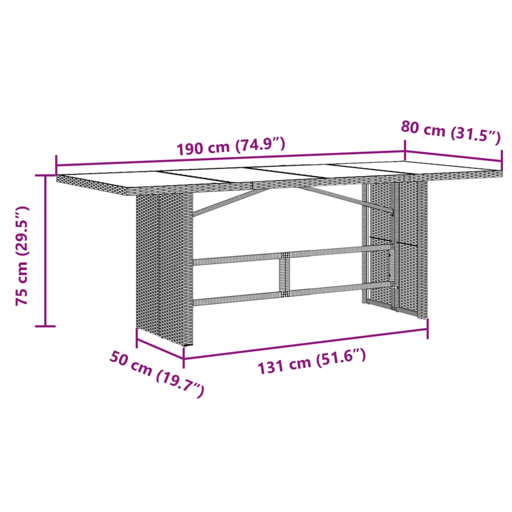 vidaXL 7-delige Tuinset met kussens poly rattan grijs