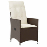 vidaXL 3-delige Bistroset met kussens poly rattan bruin
