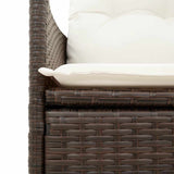 vidaXL 3-delige Bistroset met kussens poly rattan bruin