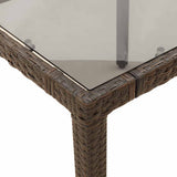 vidaXL 3-delige Bistroset met kussens poly rattan bruin