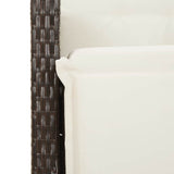 vidaXL 3-delige Bistroset met kussens poly rattan bruin