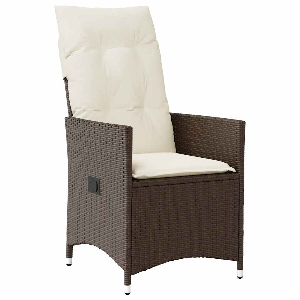 vidaXL 7-Piece Garden Dining Set with Cushions Poly Rattan Brown