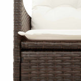vidaXL 7-Piece Garden Dining Set with Cushions Poly Rattan Brown