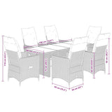 vidaXL 7-Piece Garden Dining Set with Cushions Poly Rattan Brown