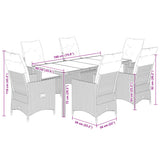 vidaXL 3-Piece Bistro Set with Cushions Poly Rattan Beige