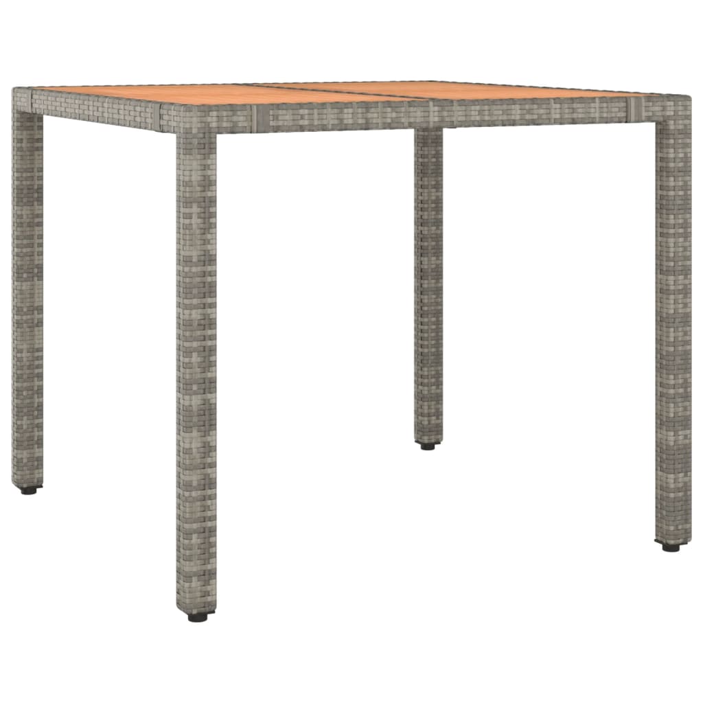 vidaXL 3-delige Bistroset met kussens poly rattan grijs