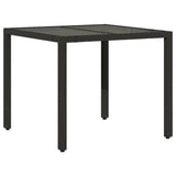 vidaXL 3-delige Bistroset met kussens poly rattan zwart