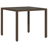 vidaXL 3-delige Bistroset met kussens poly rattan bruin