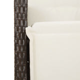 vidaXL 3-delige Bistroset met kussens poly rattan bruin