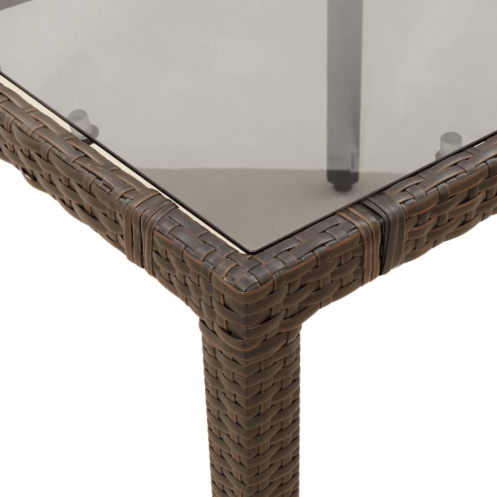 vidaXL 3-delige Bistroset met kussens poly rattan bruin