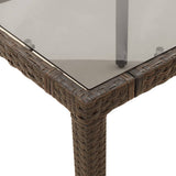 vidaXL 3-delige Bistroset met kussens poly rattan bruin