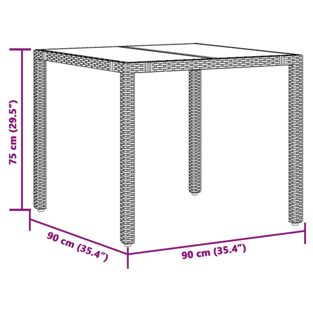 vidaXL 3-delige Bistroset met kussens poly rattan bruin