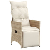 vidaXL 3-Piece Bistro Set with Cushions Poly Rattan Beige