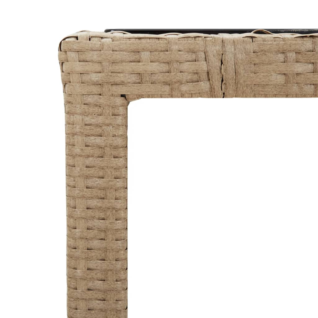 vidaXL 3-Piece Bistro Set with Cushions Poly Rattan Beige