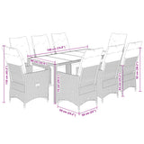 vidaXL 3-Piece Bistro Set with Cushions Poly Rattan Beige