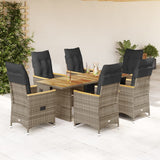 vidaXL 3-delige Bistroset met kussens poly rattan zwart