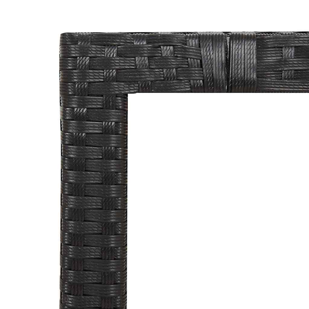 vidaXL 3-delige Bistroset met kussens poly rattan zwart