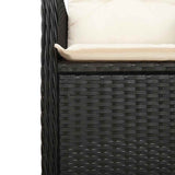 vidaXL 3-delige Bistroset met kussens poly rattan zwart