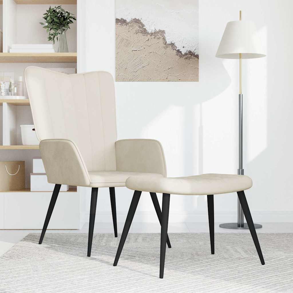 vidaXL Relaxstoel fluweel lichtgrijs
