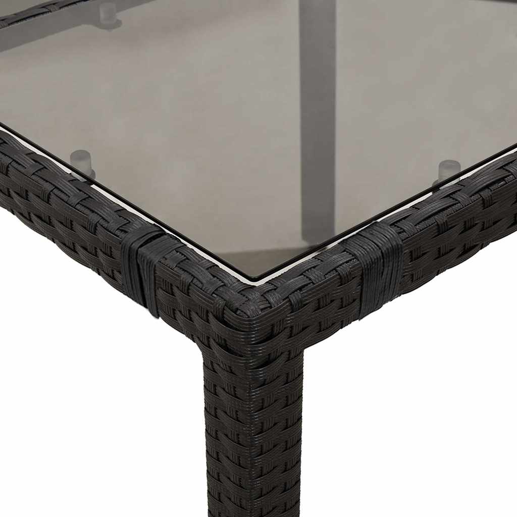 vidaXL 3-delige Bistroset met kussens poly rattan zwart