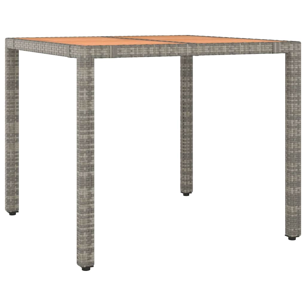 vidaXL 3-delige Bistroset met kussens poly rattan grijs