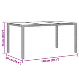 vidaXL 3-delige Bistroset met kussens poly rattan grijs