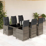 vidaXL 3-delige Bistroset met kussens poly rattan grijs