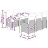 vidaXL 3-delige Bistroset met kussens poly rattan bruin