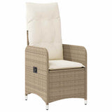 vidaXL 3-delige Bistroset met kussens poly rattan beige