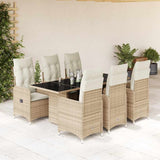 vidaXL 3-delige Bistroset met kussens poly rattan beige