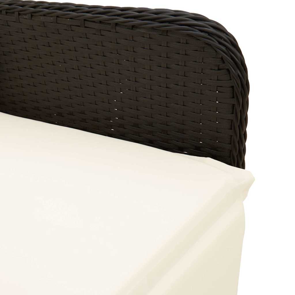 vidaXL 3-delige Bistroset met kussens poly rattan zwart