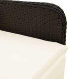 vidaXL 3-delige Bistroset met kussens poly rattan zwart