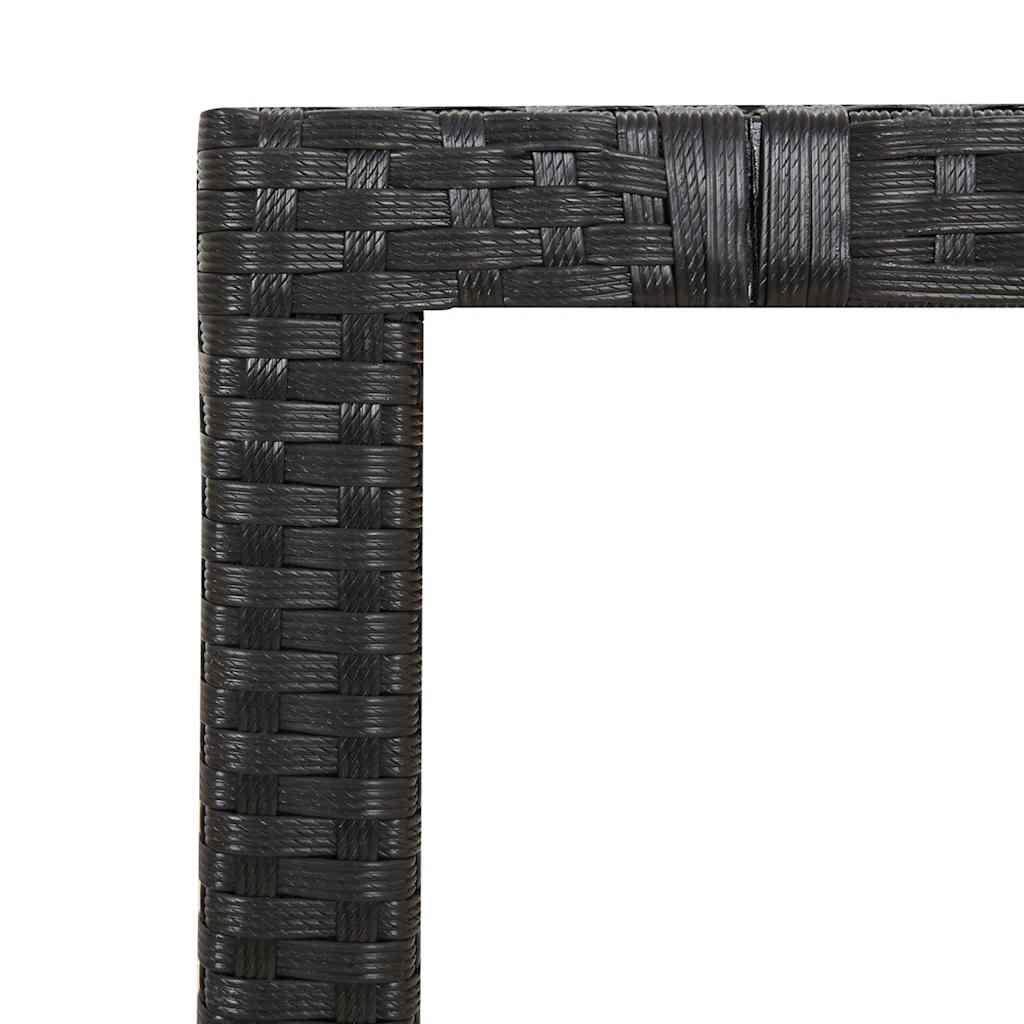vidaXL 3-delige Bistroset met kussens poly rattan zwart