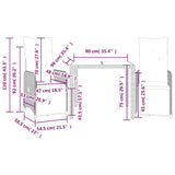 vidaXL 3-delige Bistroset met kussens poly rattan grijs
