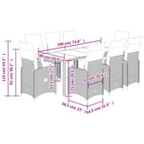 vidaXL 3-delige Bistroset met kussens poly rattan bruin