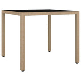 vidaXL 3-delige Bistroset met kussens poly rattan bruin