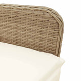 vidaXL 3-delige Bistroset met kussens poly rattan bruin