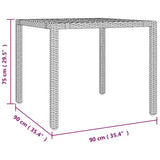 vidaXL 3-delige Bistroset met kussens poly rattan bruin