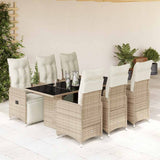 vidaXL 3-delige Bistroset met kussens poly rattan bruin