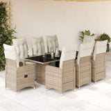 vidaXL 3-delige Bistroset met kussens poly rattan bruin